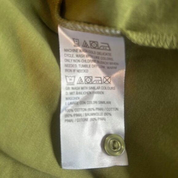 Isaac Mizrahi Essential Pima Convertible Green 3/4 sleeves Topper, size XL - Picture 5 of 6